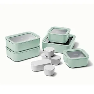 14pc Glass Food Storage Set, Mist