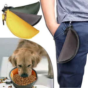 1Pc Waterproof Fabric Expandable/Collapsible Pet Water/Food Travel Bowls, Traveling/Camping/Hiking Folding Portable Feeder Dish for Dog/Puppy/Cat/Kitty