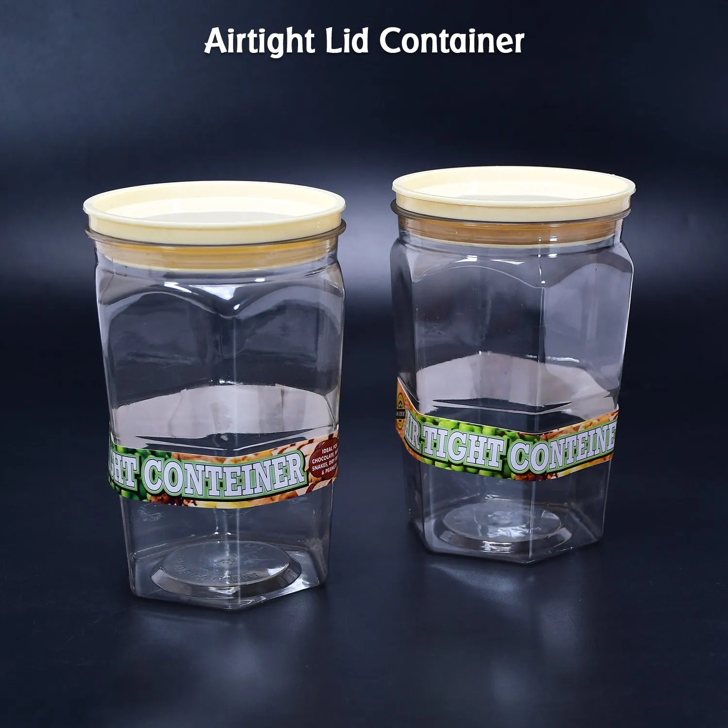 2298 Air Tight Kitchen Storage Container for Rice | Dal | Atta, BPA-Free, Flour | Cereals | Snacks | Stackable | Modular, Round. (Approx - 1100Ml, Set of 2pcs)