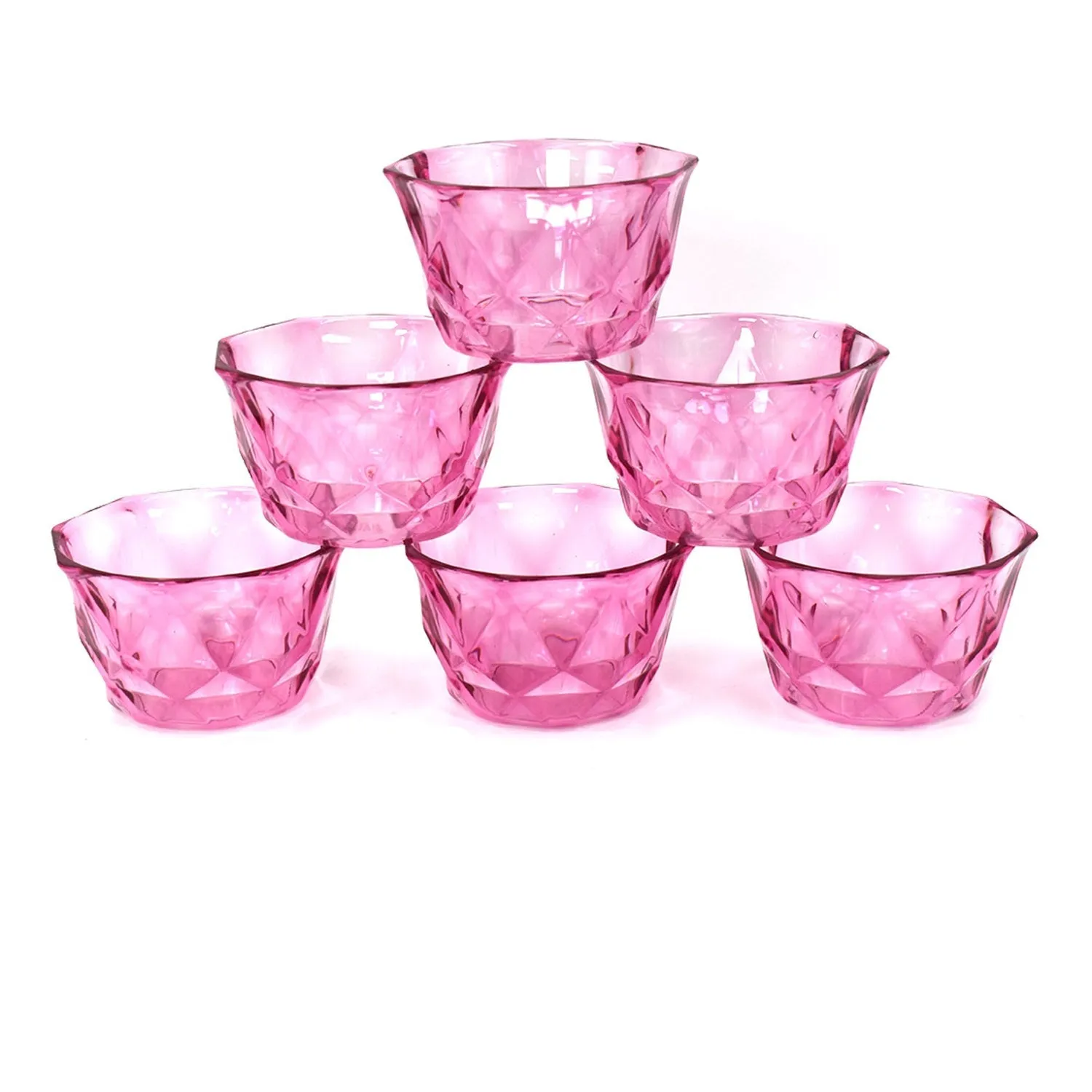 2764 6pc Diamond shape ice cream bowl set