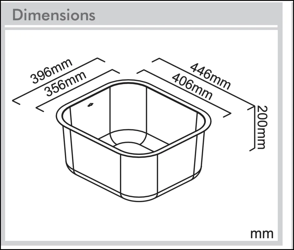 Abey NQ100 Hawksbury Single Bowl Undermount Sink (Special Order)