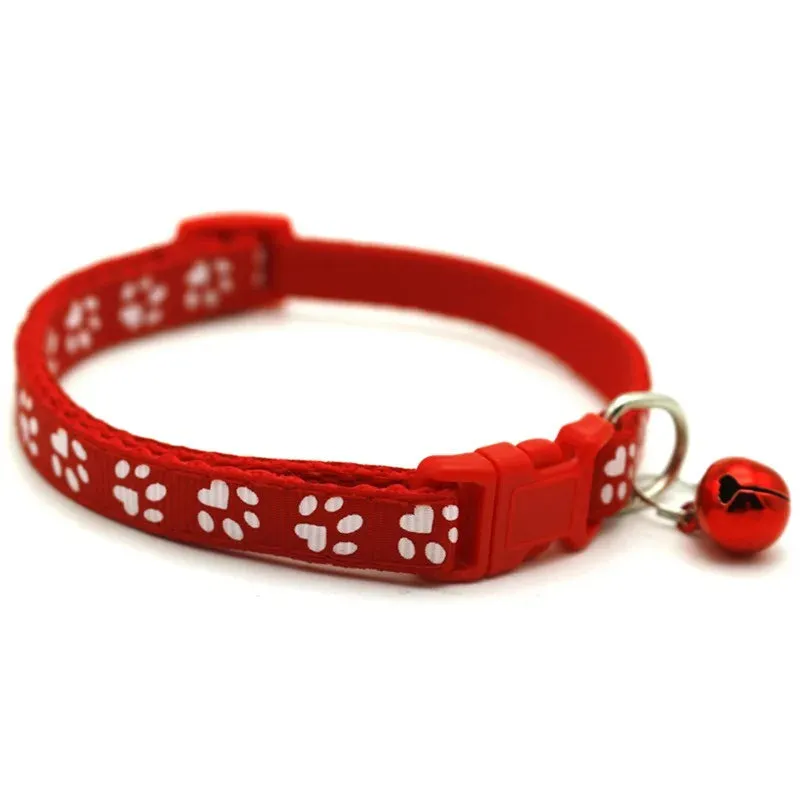 Adjustable Floral Cat and Puppy Collar with Bell