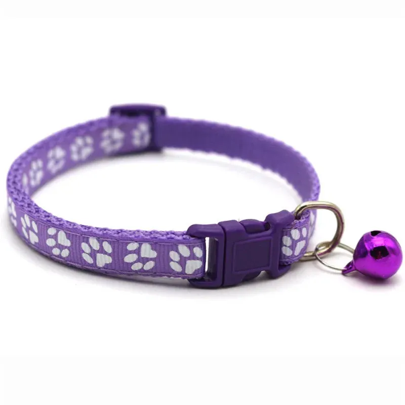 Adjustable Floral Cat and Puppy Collar with Bell