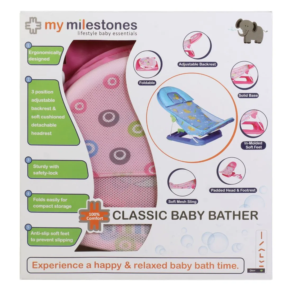 Baby Bather For Baby 0-12 Months - Pink