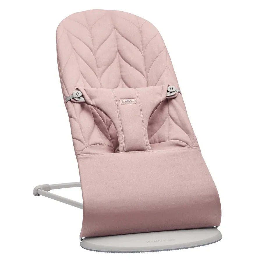 BabyBjorn Bouncer Bliss Cotton, Petal Quilt (Dusty Pink)   Transport Bag   Toy for Bouncer