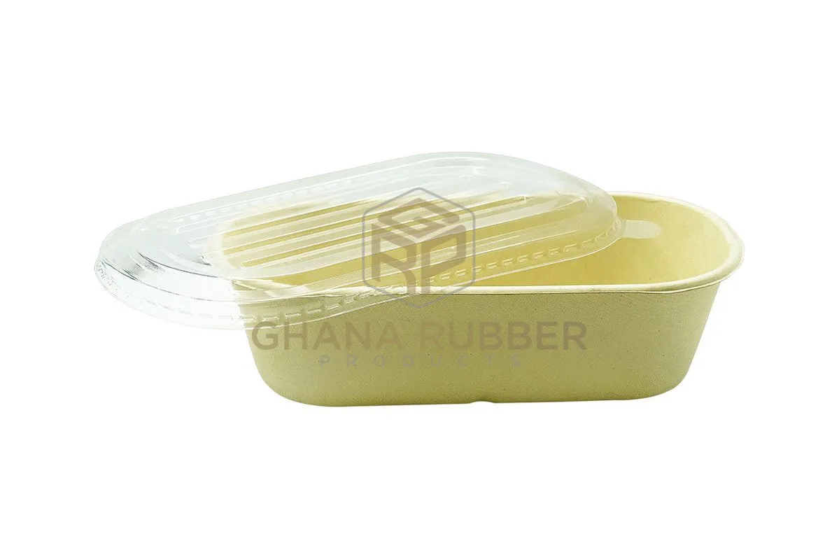 Bagasse Oval Bowls   Lids 1000ml