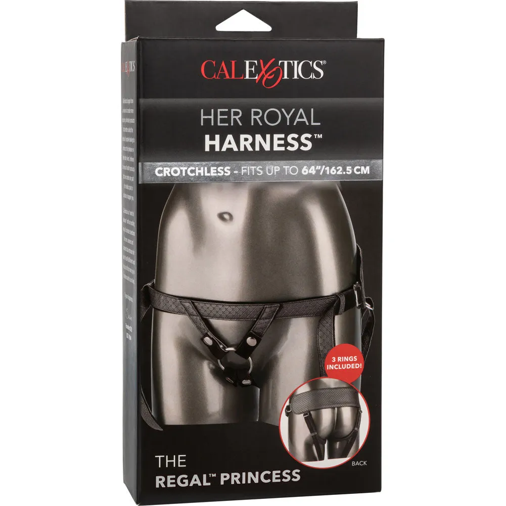 CaleXOtics HER ROYAL HARNESS THE REGAL PRINCESS Vegan Leather Strap On Harness Pewter