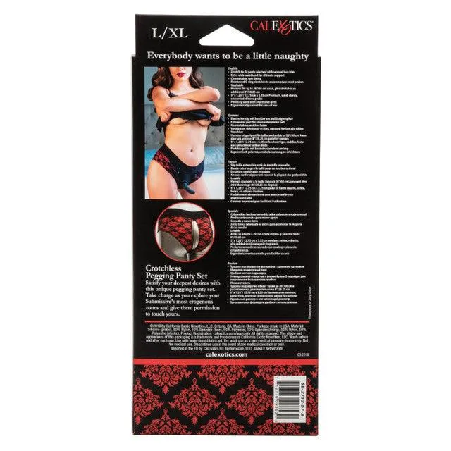 Calexotics Scandal® Crotchless Pegging Panty Set - L/XL