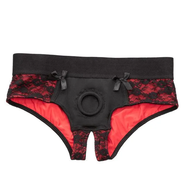 Calexotics Scandal® Crotchless Pegging Panty Set - L/XL