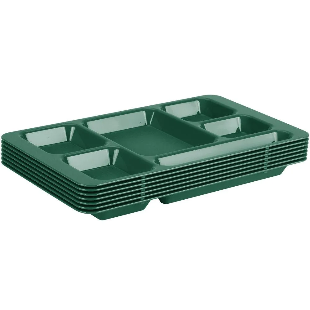 CAMBRO, 6 COMPARTMENT POLYCARBONATE SERVING TRAY - SHERWOOD GREEN