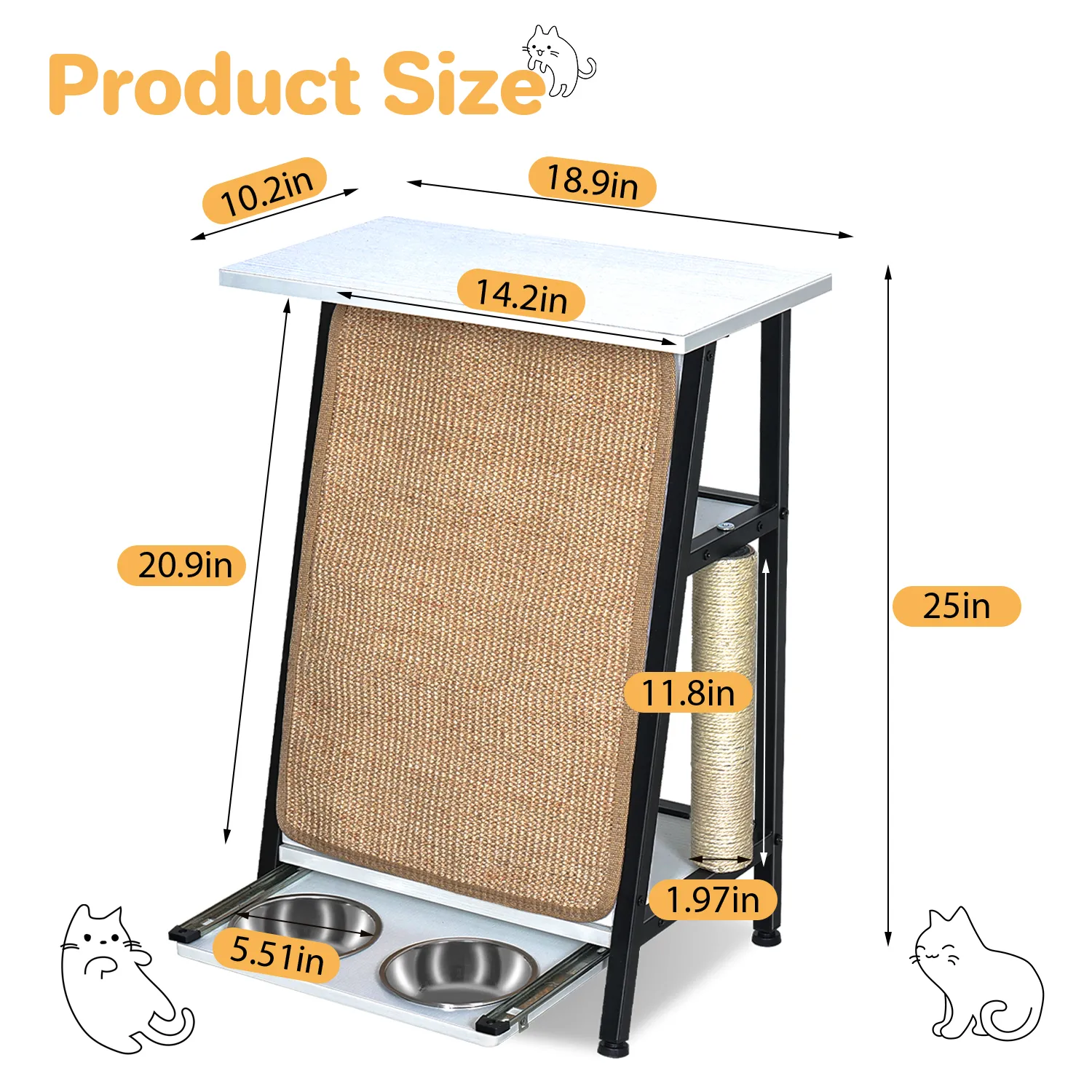 Cat Side Table With Feeding Station PF012