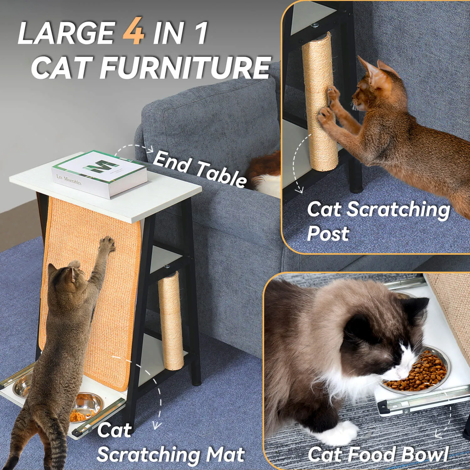 Cat Side Table With Feeding Station PF012