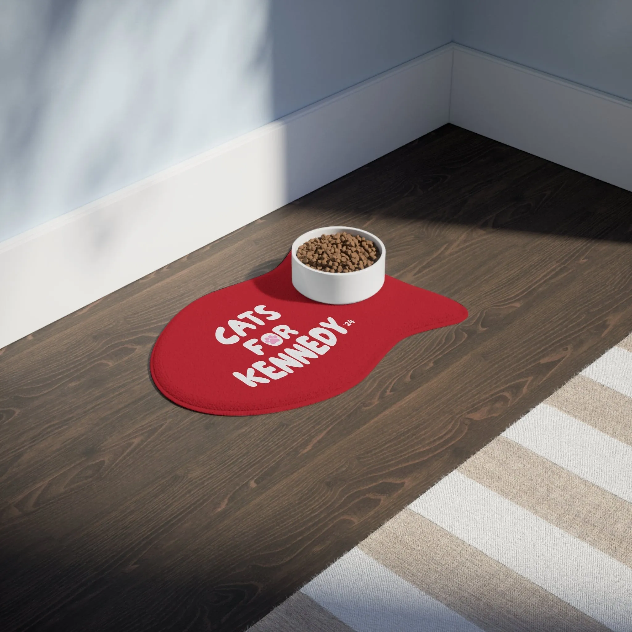 Cats for Kennedy Pet Feeding Mat | Red