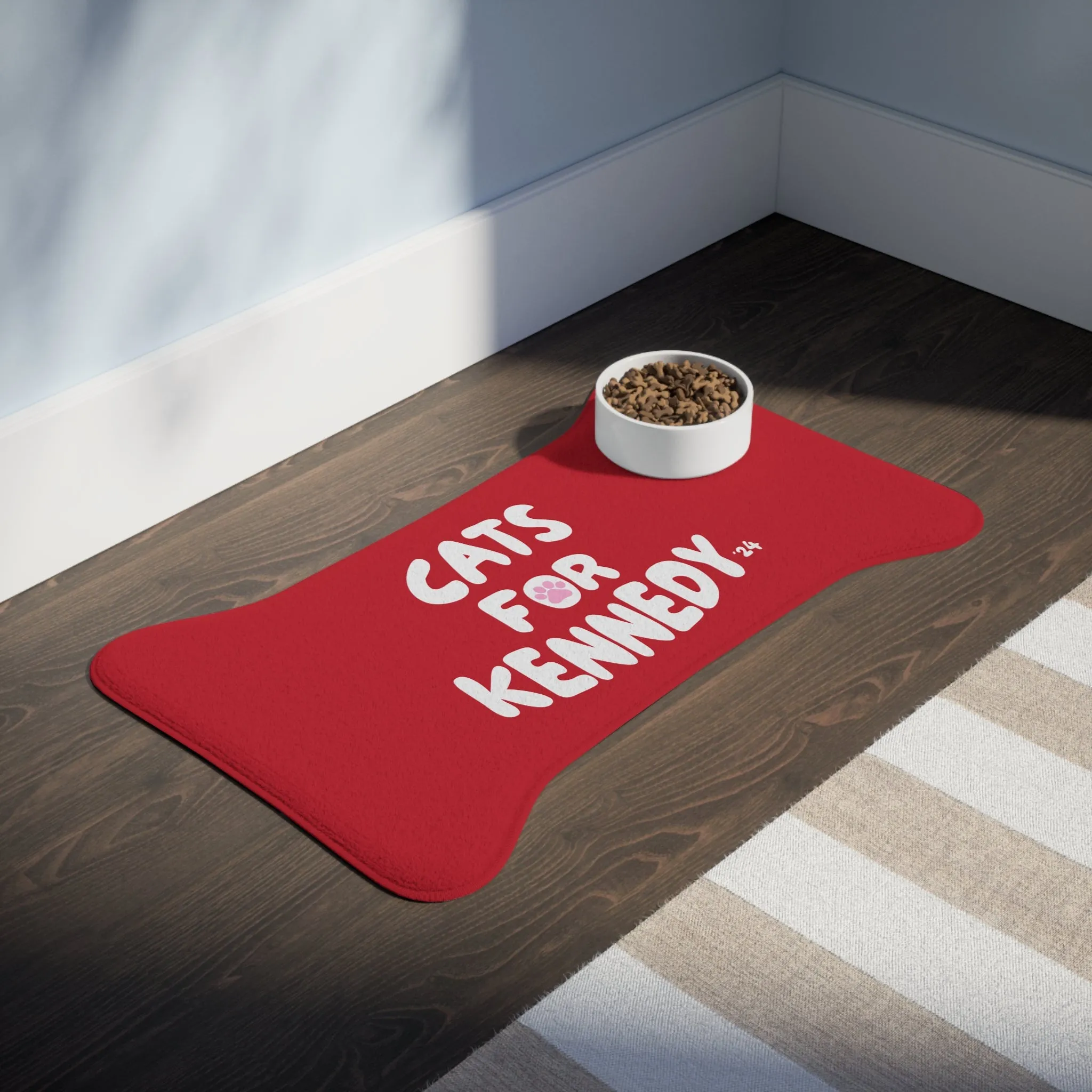 Cats for Kennedy Pet Feeding Mat | Red