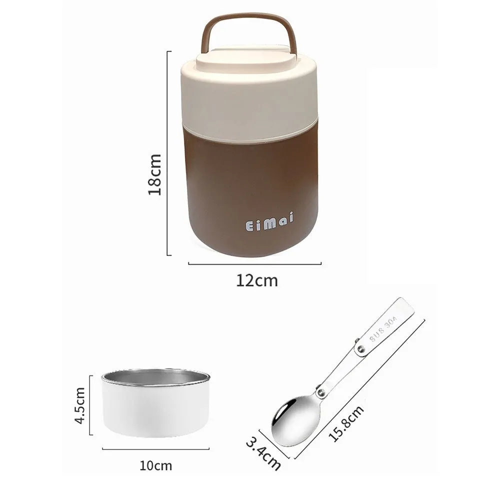 Cream and Dark Brown Stainless Steel Vertical Tiffin/Lunch Box