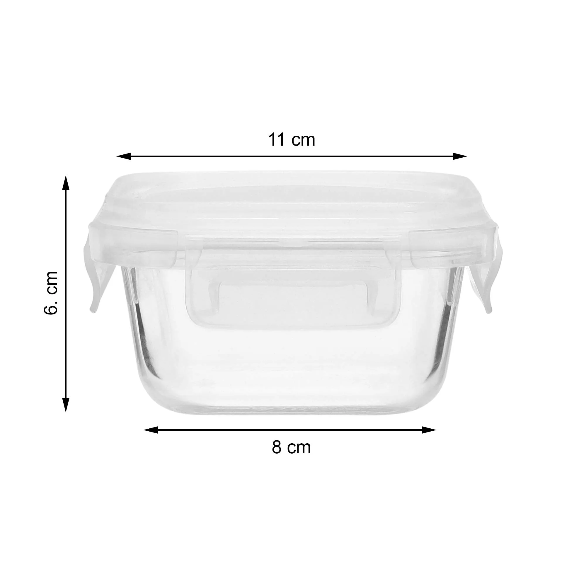 Cutting EDGE 2 Glass 300°C Microwave Safe High Borosilicate Round Office Tiffin Lunch Box with Break Free Detachable Lock and Bag (320ml x 2)