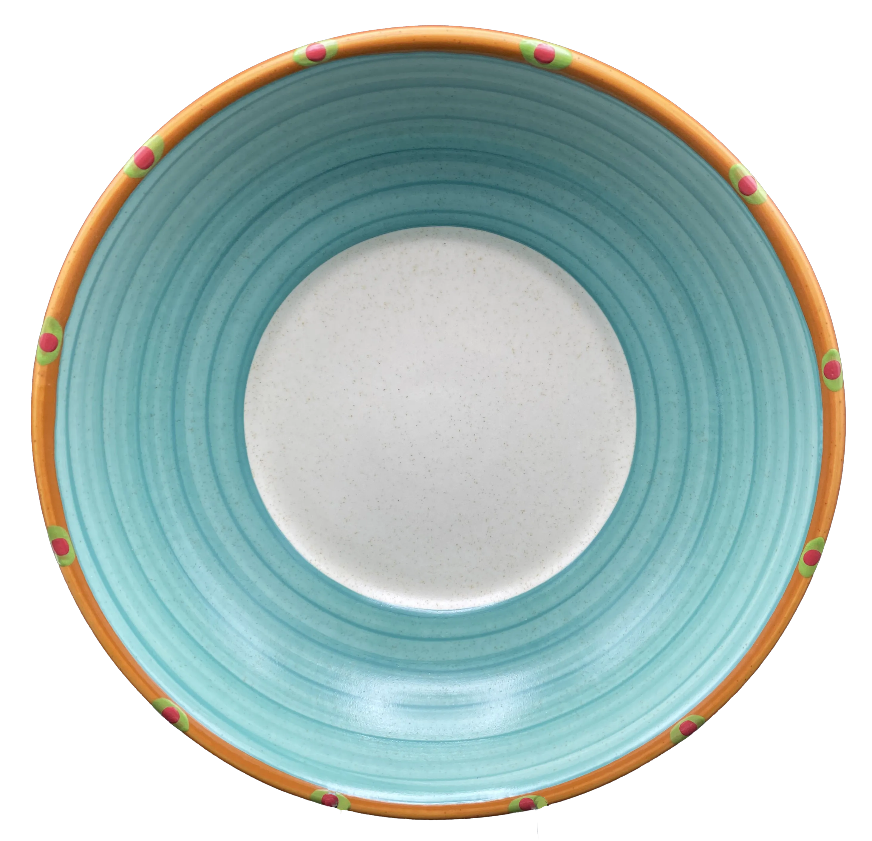 Extra Large Serving Bowl - Turquoise & Burnt Orange | Sedona