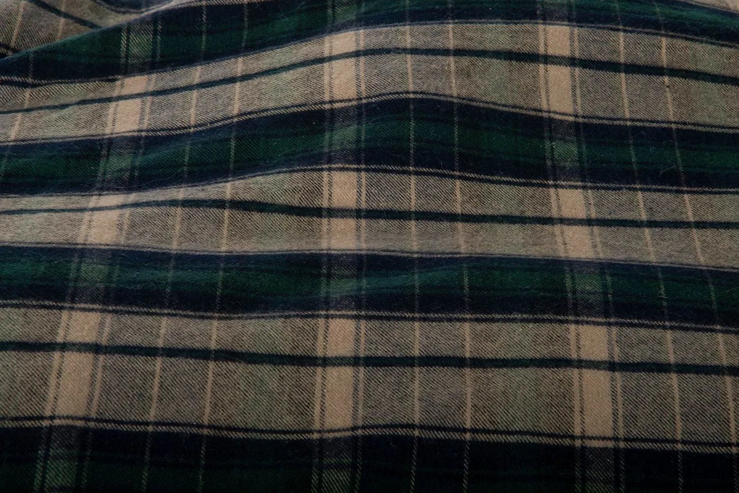 Flannel Sherpa Bed, Green Plaid