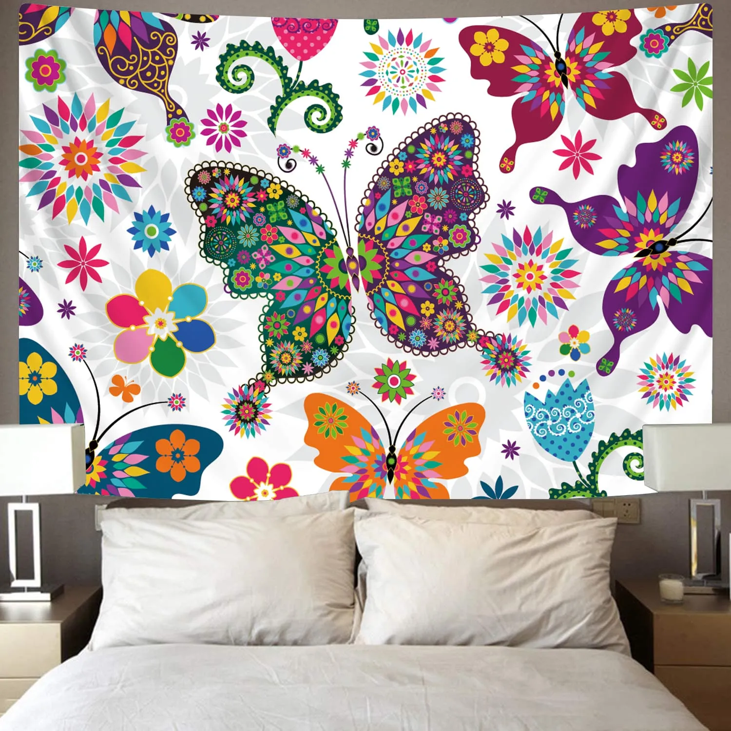 flowers Tapiz butterfly Rug Wall Floral Tenture Mandala Colorful Wall Tapestry Refreshing Home Tapestrys