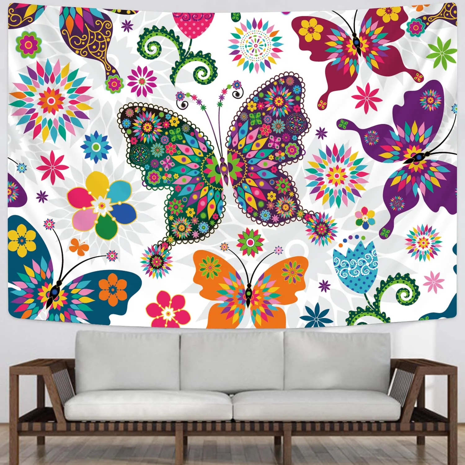 flowers Tapiz butterfly Rug Wall Floral Tenture Mandala Colorful Wall Tapestry Refreshing Home Tapestrys