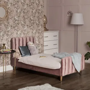 Gatsby Velvet Toddler Bed - Pink