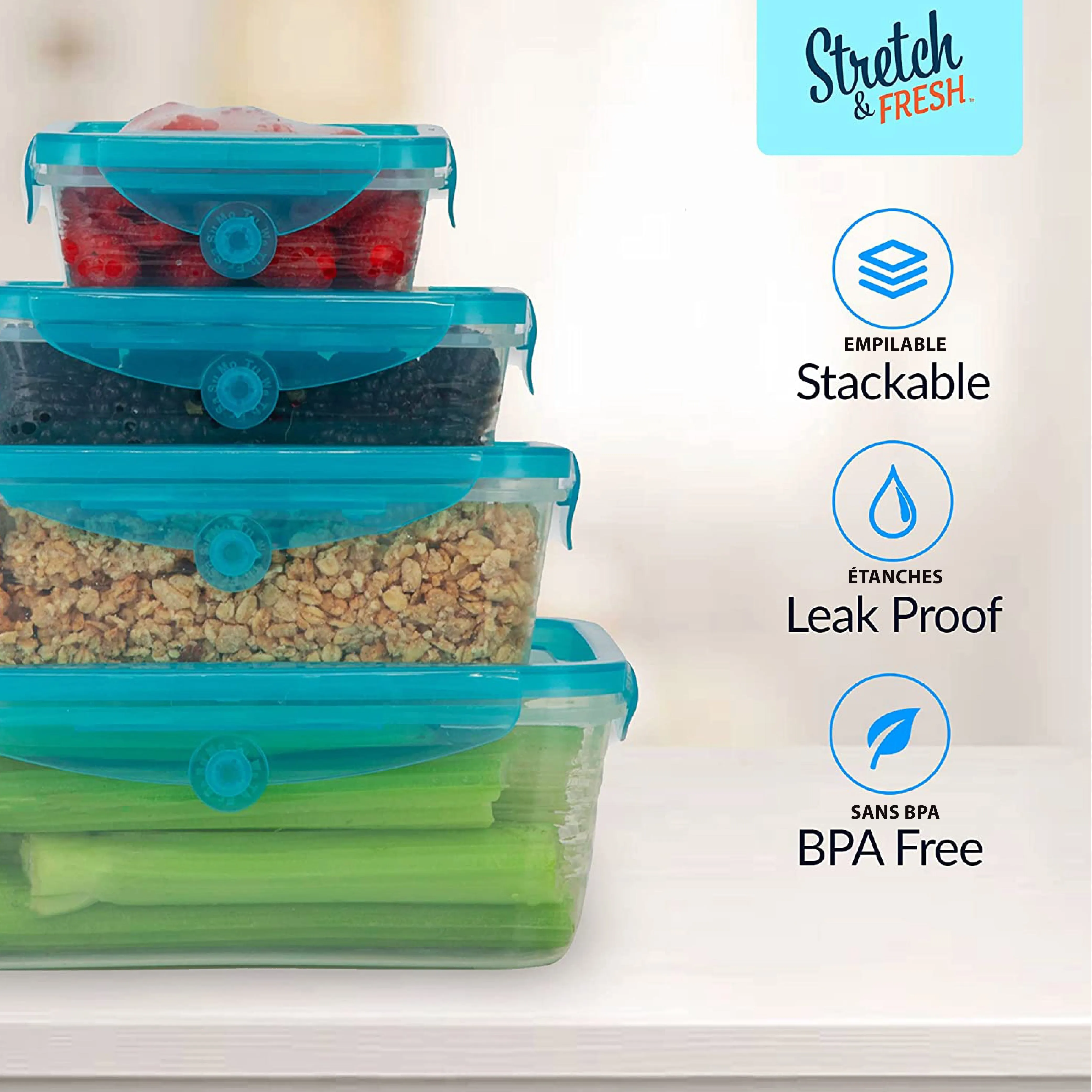 Granitestone Stretch & Fresh 12-Piece Food Storage Container Set