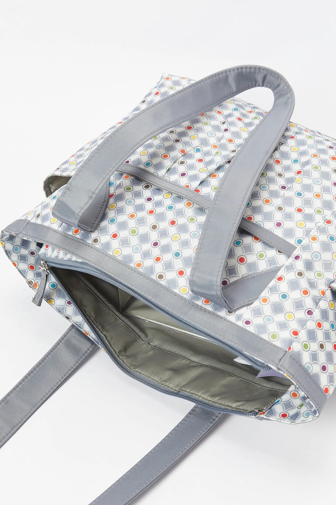 Grey Printed Diaper Bag