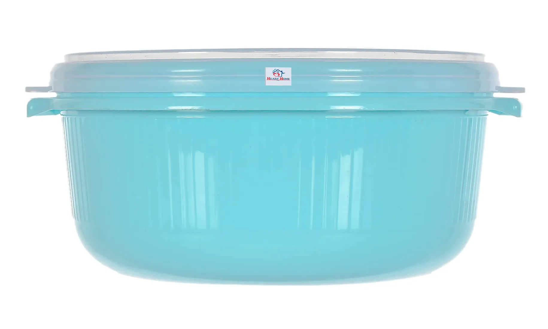 Heart Home Food Grade, Microwave & Freezer Safe Plastic Bowls, Food Storage Container Set With Lid, Set of 3 (3200ml, 1800ml, 1000ml) (Blue)-46HH0322