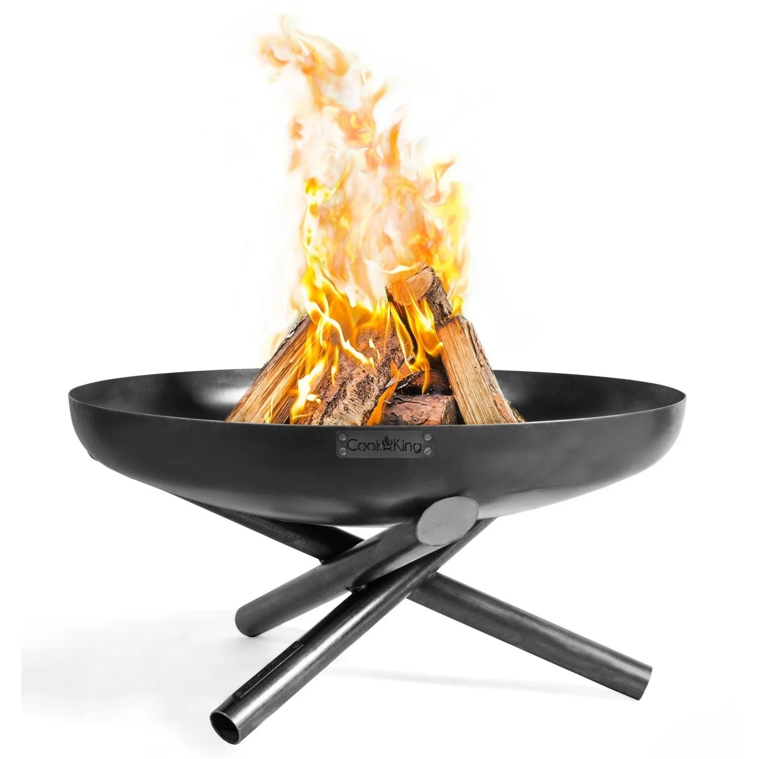 Indiana Round Fire Bowl Pit 70cm - Cook King Garden and Outdoor Patio Entertaining Portable Metal Round Fire Bowl