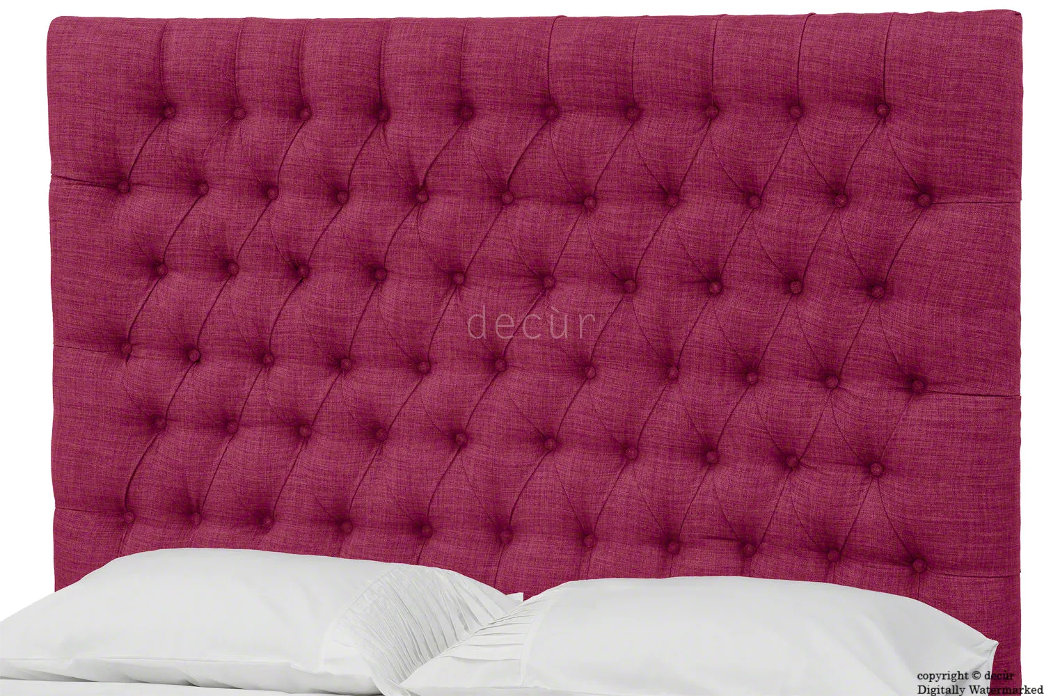 Kensington Linen Upholstered Ottoman Bed - Fuchsia