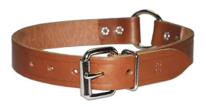 Leather Brothers  Leather Restricting Collar with Ring in Center - 1 x 19 in.