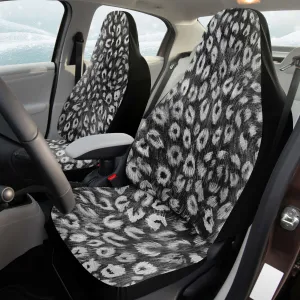 Leopard Car Seat Cover, Black White Animal Print Washable Best Car Seat Protector (2 Pack)