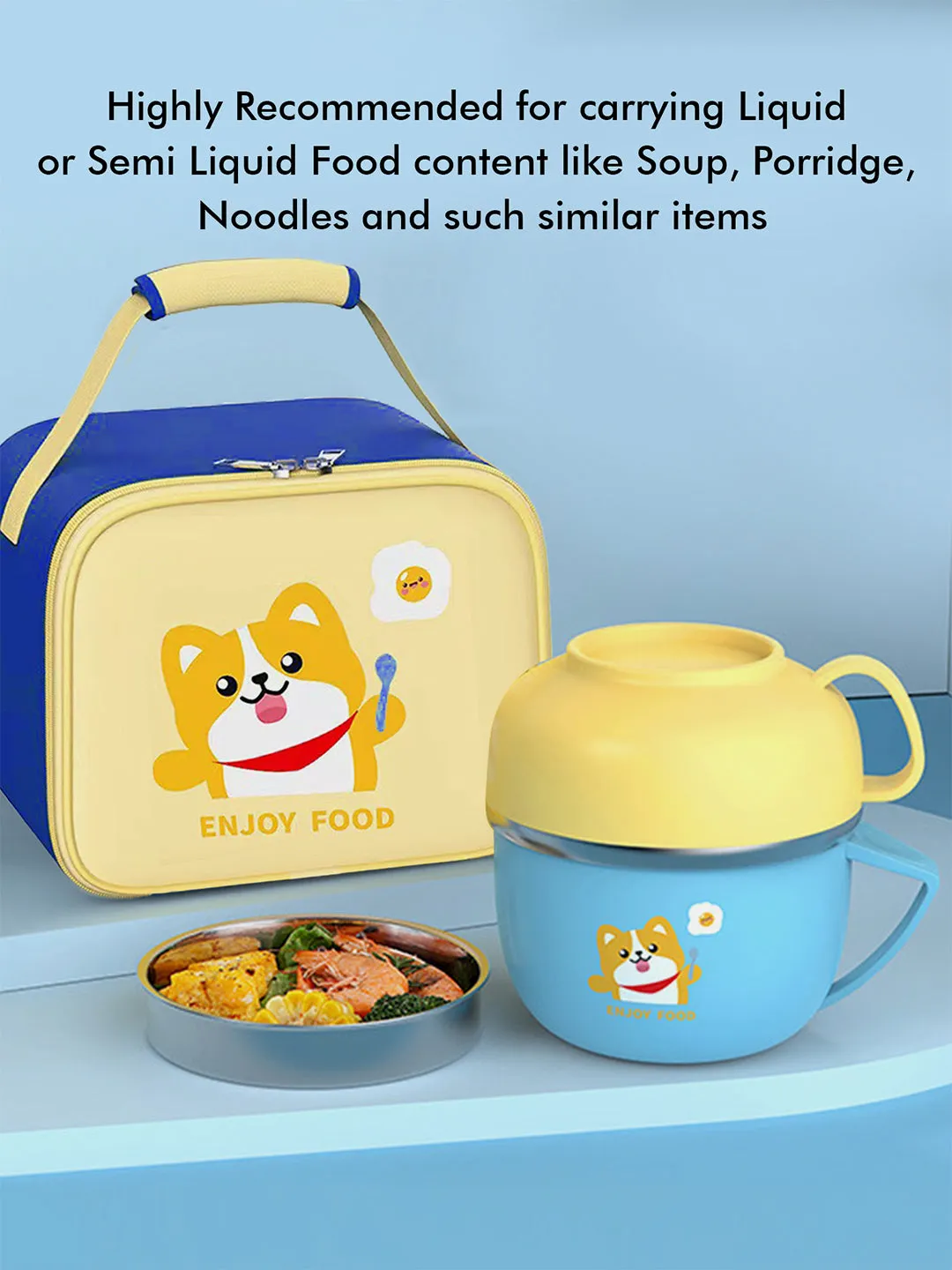 Little Surprise Box Handle Soup/Noodles Lunch Box with matching Cover