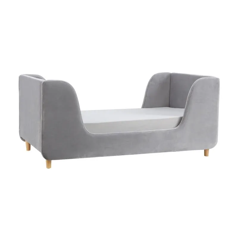 Lumi Velvet Toddler Bed - Grey