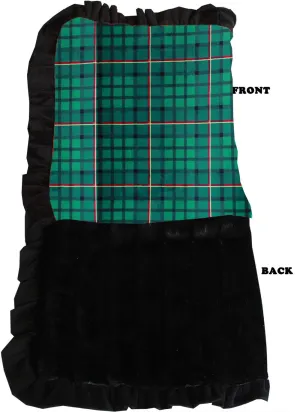 Luxurious Plush Pet Blanket Green Plaid Jumbo Size