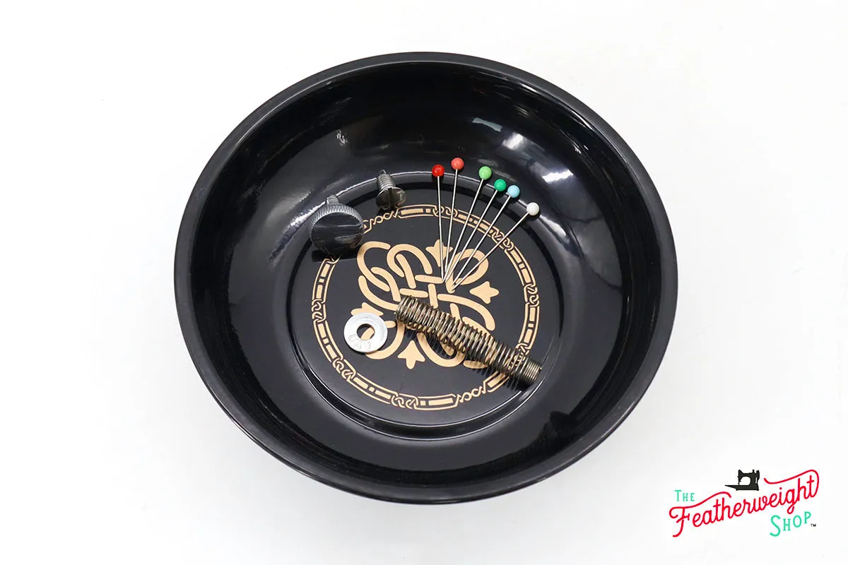 Magnetic Dish for Pins & Maintenance, BLACK & GOLD Featherweight Style