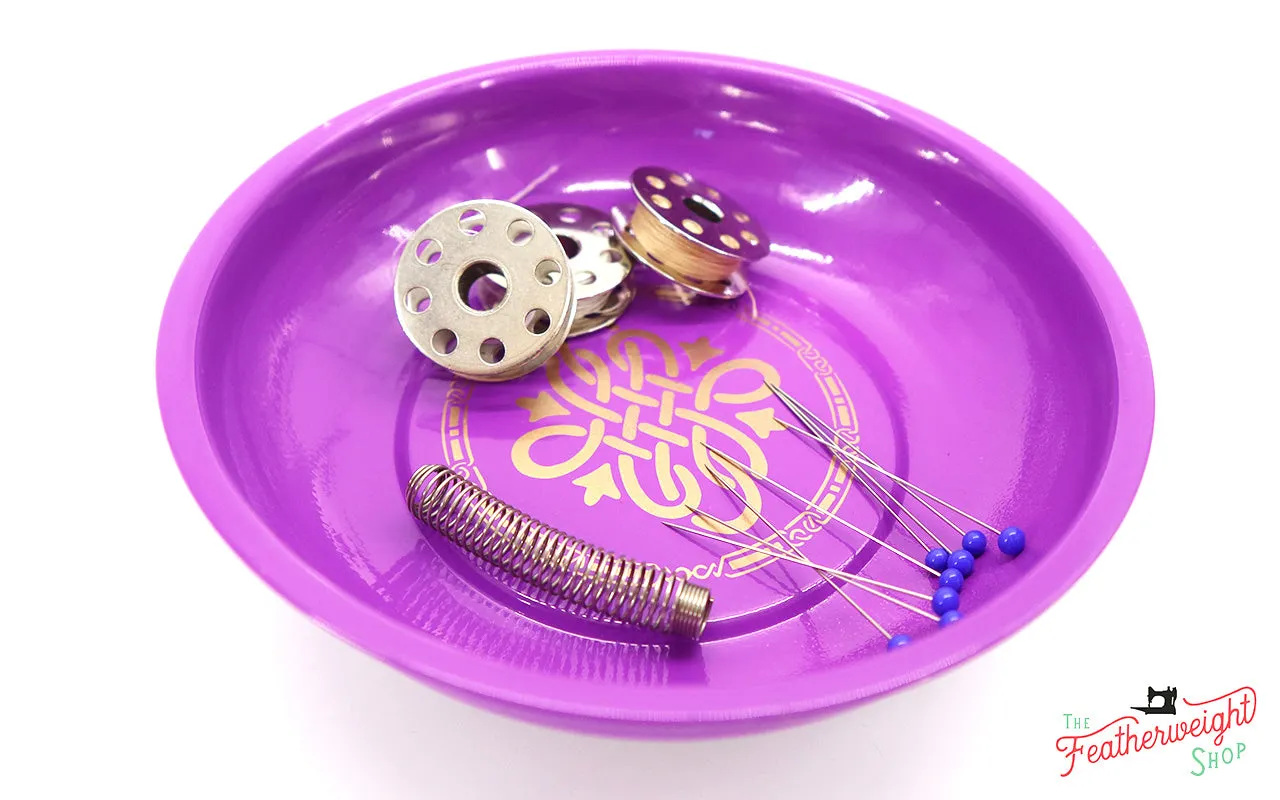 Magnetic Dish for Pins & Maintenance, PURPLE & GOLD Featherweight Style