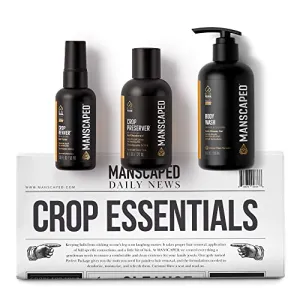 MANSCAPED® Crop Essentials, Male Care Hygiene Bundle, Includes Refined™ Body Wash, Crop Preserver™ Moisturizing Ball Deodorant, Crop Reviver™ Body Toner and Magic Mat™ Disposable Shaving Mats