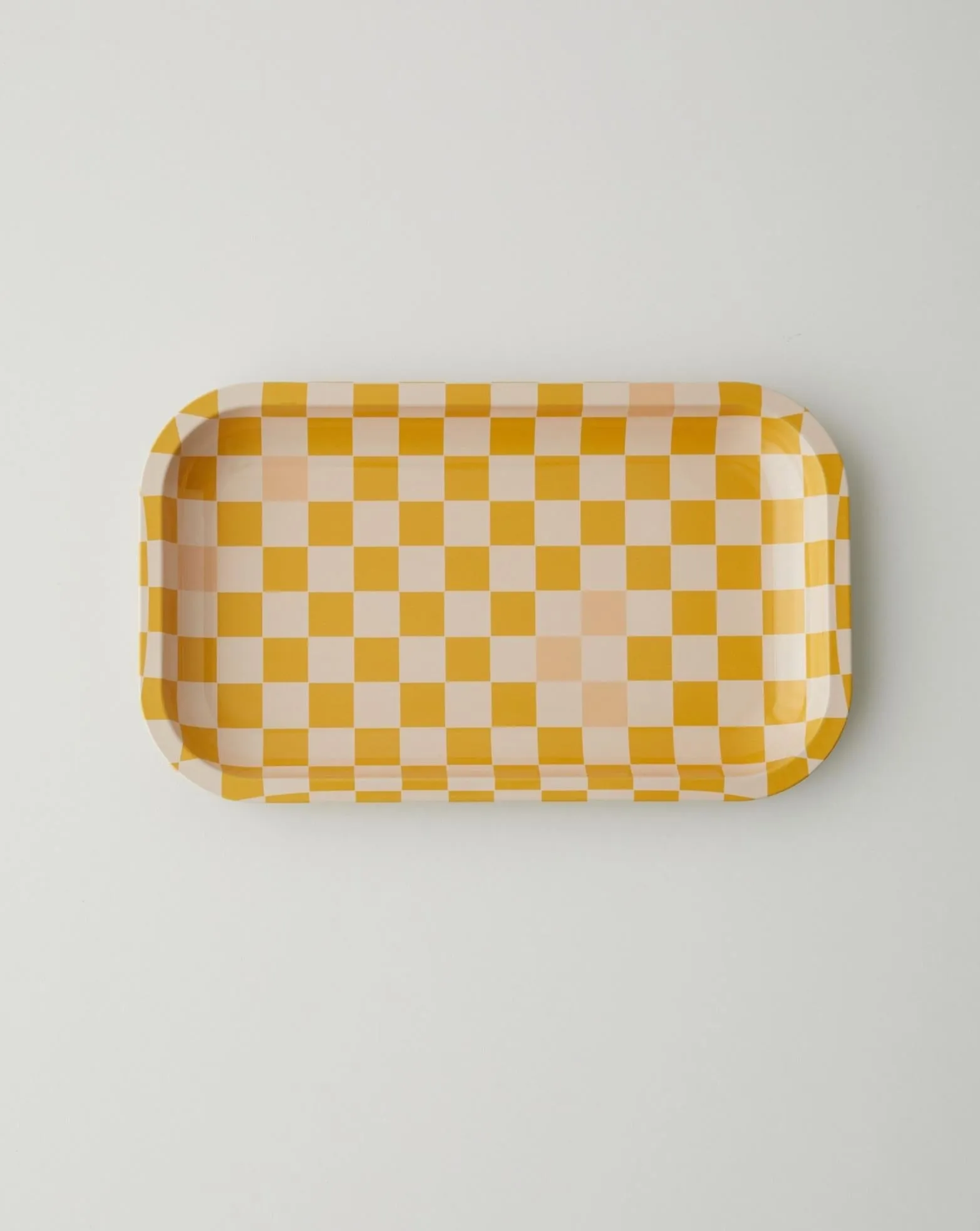 Medium Yellow Checkerboard Tray