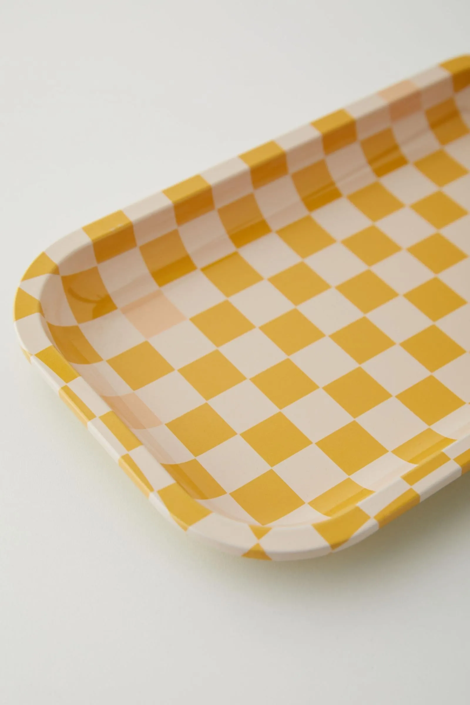 Medium Yellow Checkerboard Tray