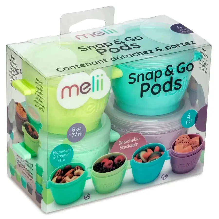 Melii Snap & Go Pods Baby Food Storage Container 4oz, (Pack of 8)