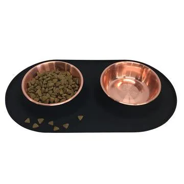 Messy Mutts - Double Feeder with Copper Bowls