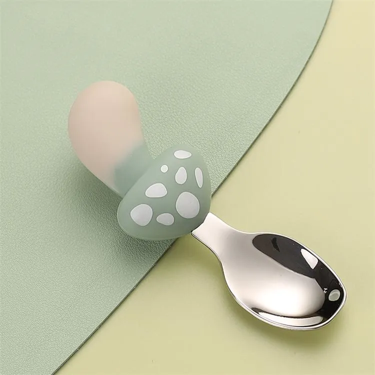 Mushroom Silicone 4 Pcs Tableware Set | Green