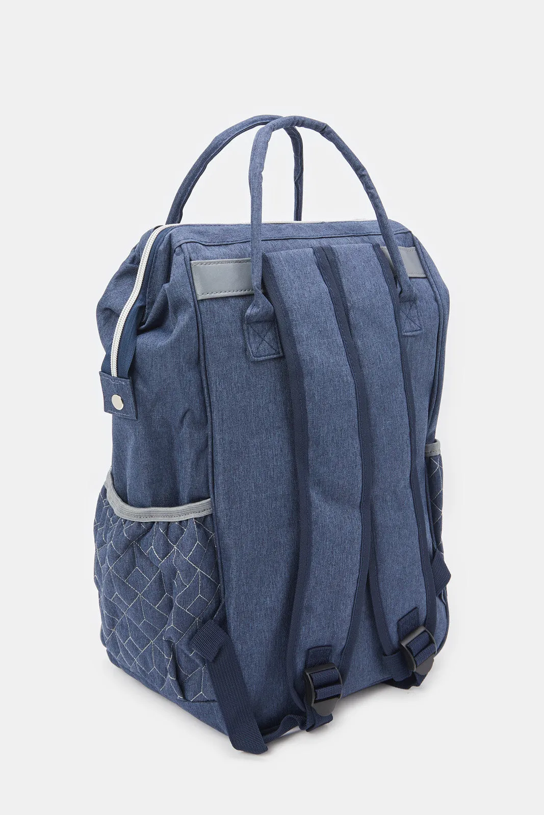 Navy Embellished Diaper Backpack