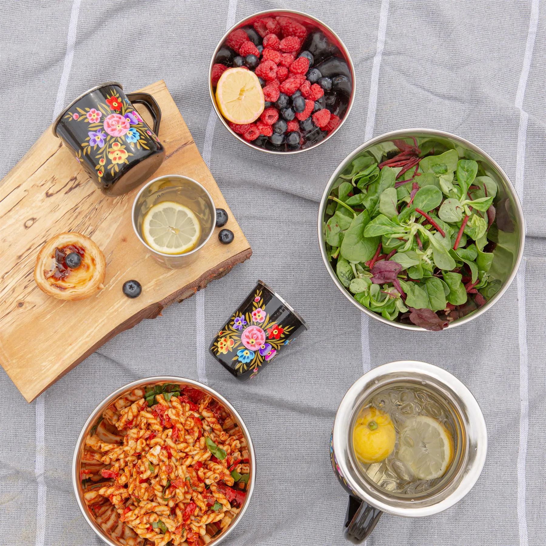 Pansy Hand-Painted Picnic Cereal Bowls - 16.5cm - Pack of Six - By BillyCan