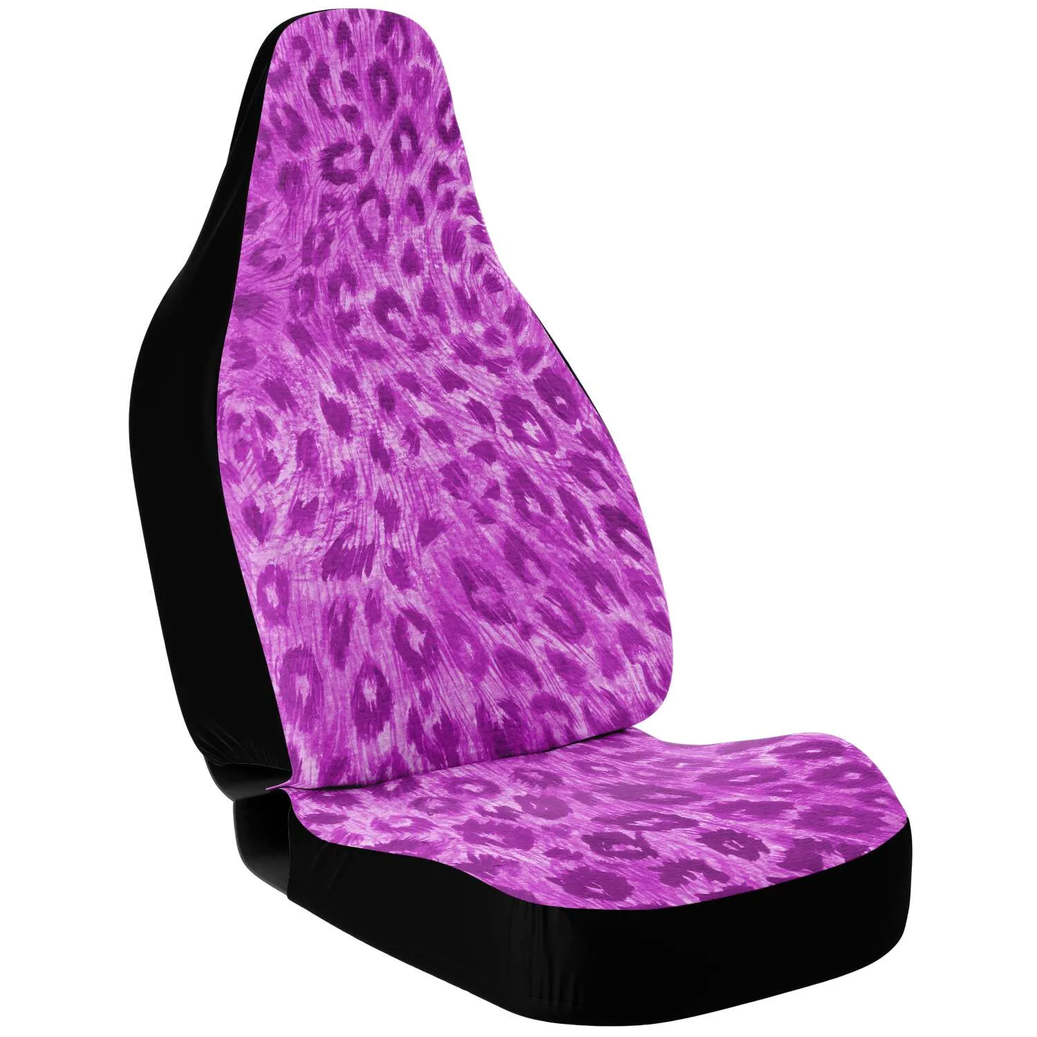 Pink Leopard Car Seat Cover, Animal Print Sexy Wild Washable Best Car Seat Protector (2 Pieces)