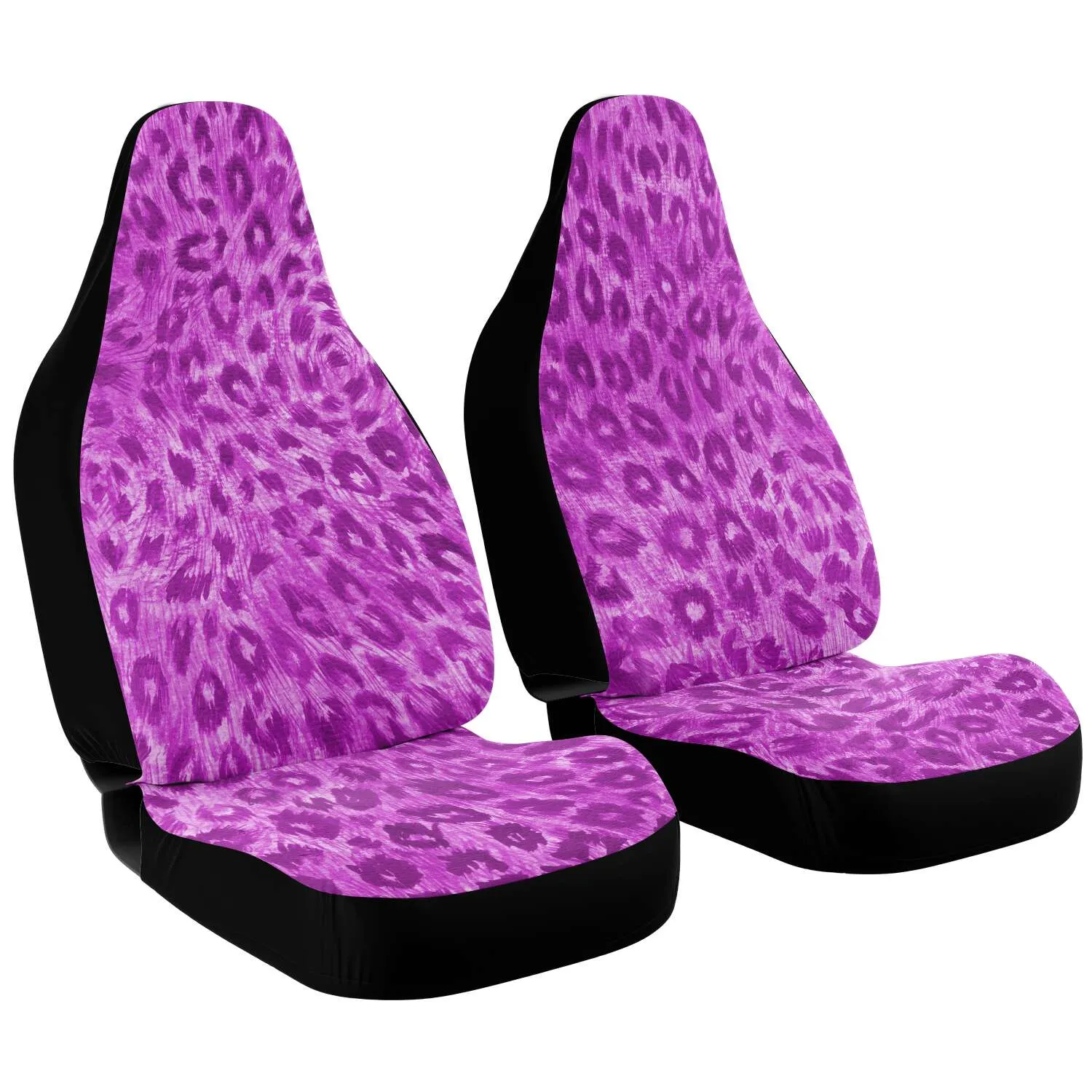 Pink Leopard Car Seat Cover, Animal Print Sexy Wild Washable Best Car Seat Protector (2 Pieces)