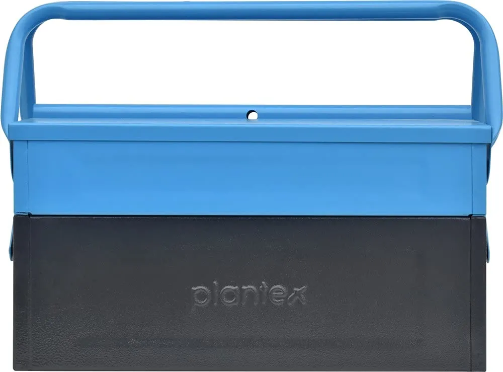 Plantex Metal Tool Box for Home Use/3 Cabinet Empty Tool Kit Box/Tools Box/Tool Organizer for Essential Tools With Large Capacity & Strong Handle - (Blue & Black)