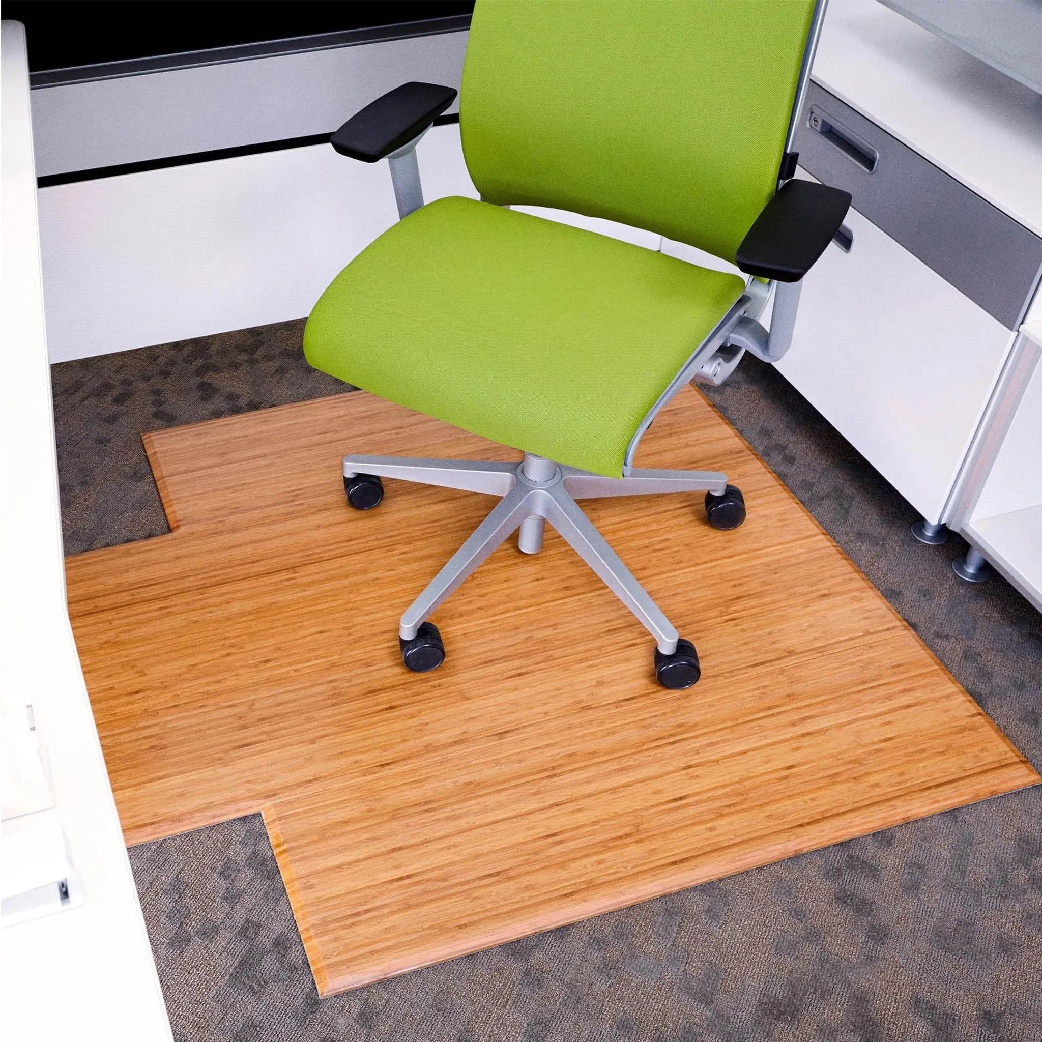 Plush Bamboo Chair Mat with lip