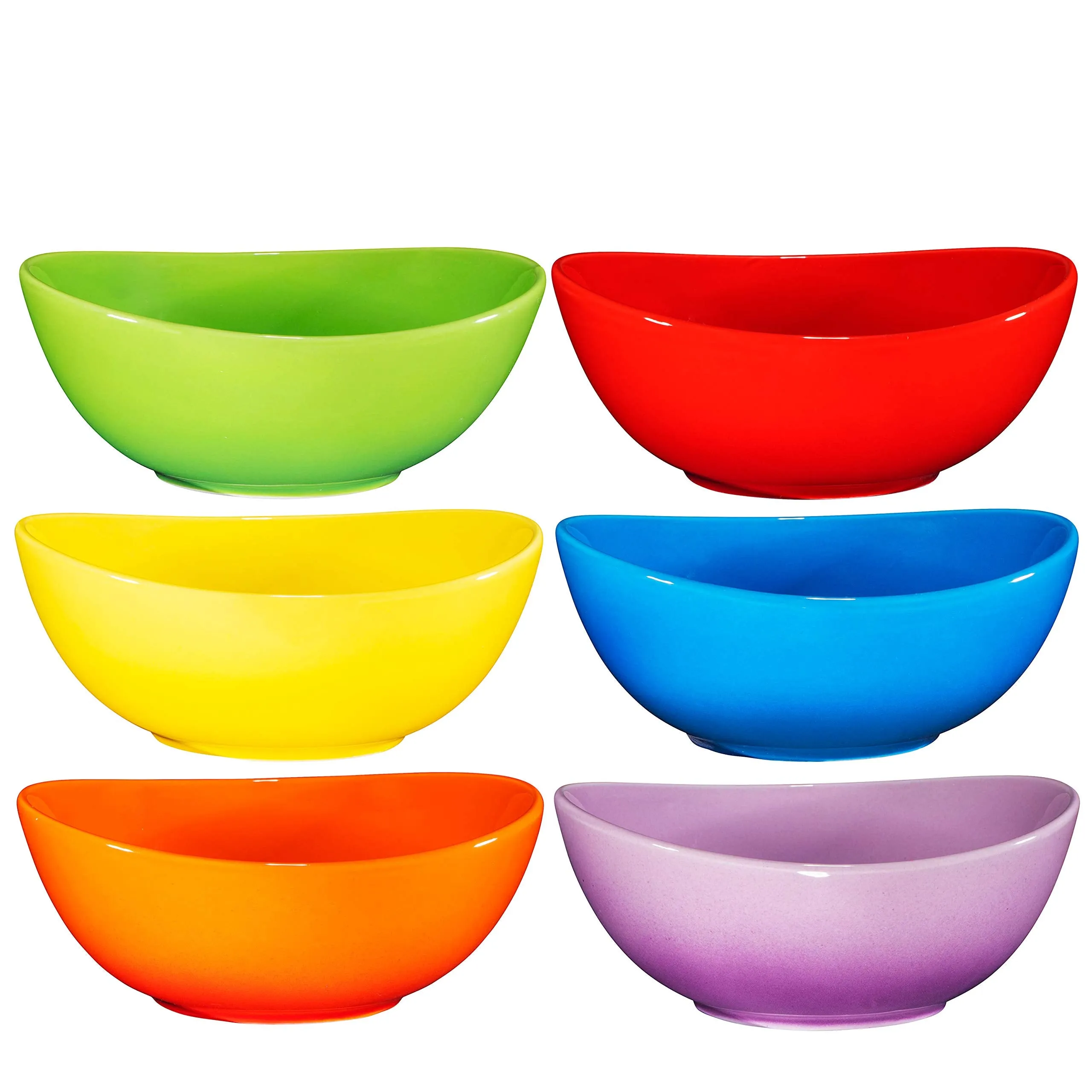 Porcelain Soup Bowls Set  18 Oz Durable Non-toxic Ceramic Bowls set of 6, Rice, Ice